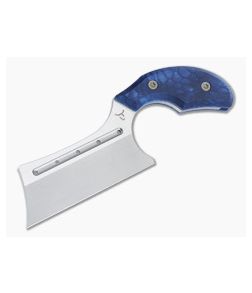 Lhotak Designs One-Off Neck Knife Blue Snake Juma Handle ATI 425 Cleaver Blade 4946