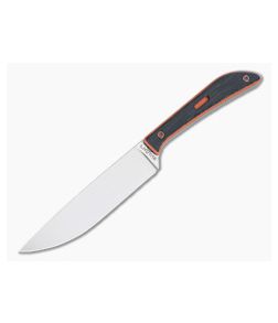 Lhotak Designs Scrap Knife Black Crosscut Canvas Micarta with Orange G10 Liner ATI 425 Drop Point Blade 4948