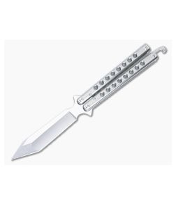 Sergey Rogovets Custom B2 Balisong Satin Titanium Satin S35VN Compound Ground Tanto 4952