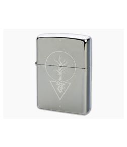 Zippo Windproof Lighter Heart Of Tree Design Black Ice 49687