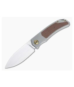 Burger Custom Urban Front Flipper Titanium Brown Micarta Inlay Satin M390 Spear Point 4970