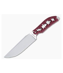 Lhotak Designs Fixed Blade Red Paracord Wrap ATI 425 Drop Point Blade 4977