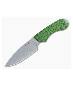 Bradford Knives Guardian4 PHT Flat Grind Toxic G10 Stonewash 3V