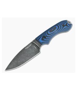 Bradford Knives Guardian4 Full Flat Grind 3D Blue/Black G10 Nimbus 3V Fixed Blade Knife