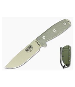 ESEE 4 Desert Tan Plain Edge Green Sheath