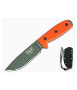 ESEE 4 OD Green Plain Edge Orange G10 Black Sheath