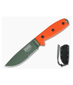 ESEE 4S Part Serrated OD Blade Orange G10