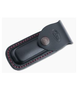 Case Black Leather Medium Sheath with Red Stitching 50216