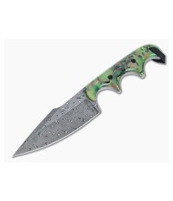 Alan Folts Custom Personal Minimalist Damascus and Glow Shred Carbon Copper