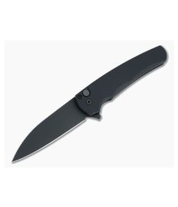 Protech Malibu Wharncliffe Black DLC 20CV Black Button Lock Flipper 5103