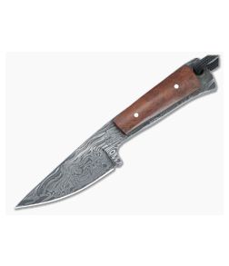 Bill Miller Custom Neck Knife 224-Layer Damascus and Brown Rag Micarta