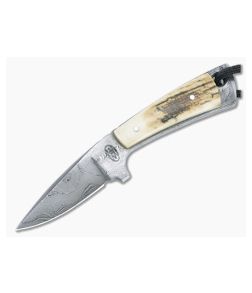 Bill Miller Custom Neck Knife 224-Layer Damascus and Mammoth Ivory