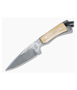 Bill Miller Custom Slender Neck Knife 224-Layer Damascus and Mammoth Ivory