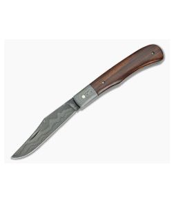 Chuck Hawes Custom Slimline Trapper Ironwood River Pattern Damascus