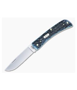 Case Sod Buster Jr Jigged Mediterranean Blue Bone Handle Polished Tru Sharp Blade 51854