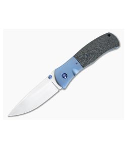 John W. Smith Custom 3.5" Utility Bead Blasted 3K Carbon Fiber Blue Titanium