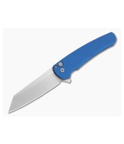 Protech Malibu Flipper Reverse Tanto Stonewashed 20CV Textured Blue Aluminum Folder 5205-BLUE