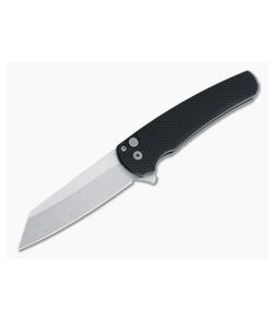 Protech Malibu Reverse Tanto Stonewashed 20CV Textured Black Button Lock Flipper 5205