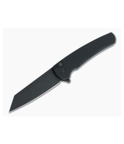 Protech Malibu Reverse Tanto Black DLC 20CV Textured Button Lock Flipper 5206