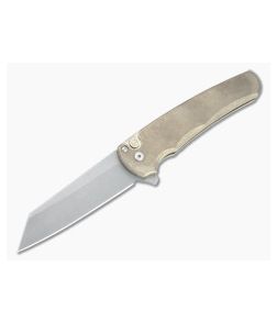 Protech Malibu Reverse Tanto Stonewashed 20CV Aluminum Bronze Button Lock Flipper 5210-BRZ