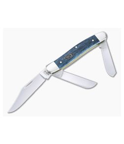 Case Medium Stockman Smooth Mediterranean Blue Bone Slip Joint Knife 52805