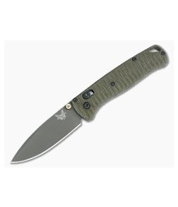 Benchmade Bugout Gray Cerakote S30V Grooved Green Micarta Putman Scales 535GRY