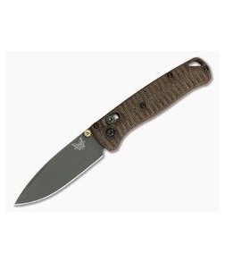 Benchmade 535GRY Bugout Gray Cerakote S30V Grooved Brown Micarta Putman Scales