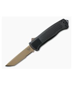 Benchmade Shootout Flat Earth Serrated Cruwear Graphite Black CF-Elite OTF Automatic Knife 5370SFE