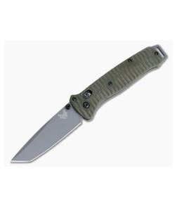 Benchmade Bailout 537GRY Cerakote 3V Grooved Green Micarta Putman Scales