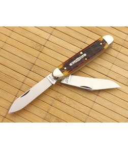 Tidioute Cutlery #54 Big Jack Chestnut Worm Groove Bone