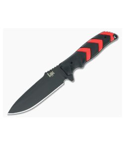 HK Fray Fixed Blade Black Clip Point Red/Black Handle