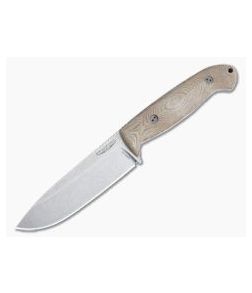 Bradford Knives Guardian5.5 3D Natural Micarta Sabre Grind Stonewash 3V