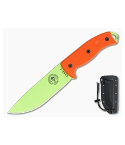 ESEE 5 Venom Green Plain Edge Orange G10 Kydex Sheath