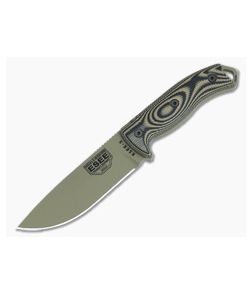 ESEE 5 Fixed Blade 3D Coyote & Black Textured G10 Dark Earth 1095 Drop Point Blade 5PDE-005