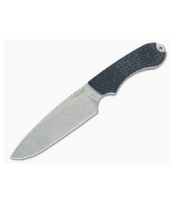 Bradford Knives Guardian5 Blue Black G10 Sabre Grind Stonewash 3V