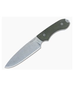 Bradford Knives Guardian5 3D OD Micarta Sabre Grind Stonewash 3V