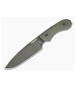 Bradford Guardian5 Sabre Ground DLC 3V 3D OD Green Canvas Micarta Fixed Blade