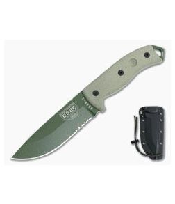 ESEE 5S Serrated OD Green with Black Kydex Sheath