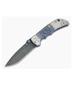 Spartan Harsey Folder Special Edition Blue Spartan Shield Nichols Damascus