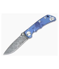 Spartan Harsey Folder Special Edition Logo Blue Anodized Damascus