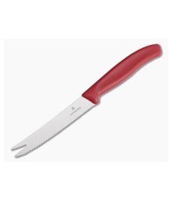 Victorinox Fork Tip Serrated Tomato Knife Red Nylon Handle 6.7861
