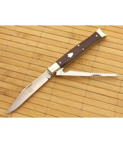 Great Eastern #63 Fish Knife Maroon Jigged Micarta