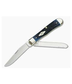 Case Trapper Ocean Blue Peach Seed Jigged Bone Handle 63630