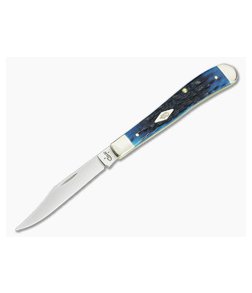 Case Slimline Trapper Ocean Blue Jigged Bone Handle 63631