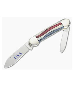 Case Canoe Star Spangled Natural Bone Handle 64129