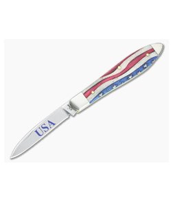 Case Teardrop Star Spangled Natural Bone Handle 64137