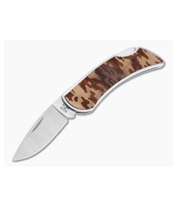 Case x Woodchuck Executive Lockback Camo Brushed Stainless Steel Folder 64323