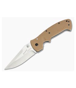 CRKT Crawford Kasper Satin Plain Desert Tan Zytel Handle 6773D