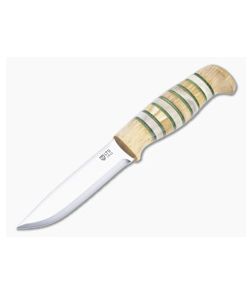 Helle Knives SE 2022 Limited Edition Stacked Antler Curly Birch Fixed Blade Knife
