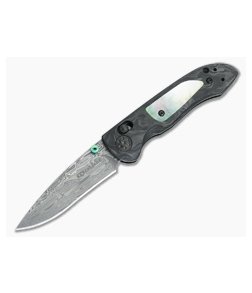 Benchmade 698-181 Gold Class Foray Axis Folder Damasteel Mother of Pearl and Marbled Carbon Fiber